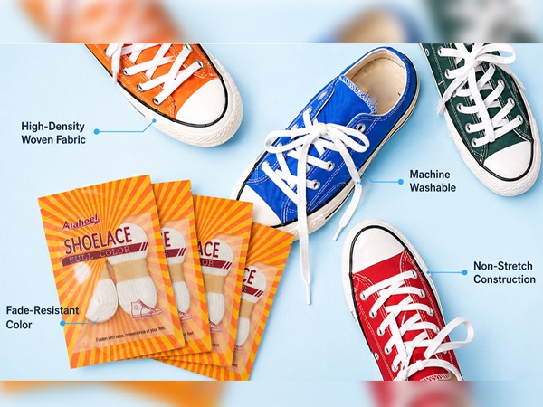 Aiahoel shoelaces: high-density, machine washable, non-stretch, fade-resistant quality details.