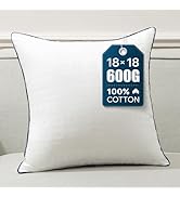 Phantoscope 18x18 Pillow Insert - Throw Pillow Inserts with 100% Cotton Jacquard Cover - 18 Inch ...