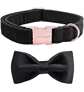 ARING PET Bowtie Dog Collar,Velvet Dog Collars with Removable Bowtie, Adjustable Bowtie Collar fo...