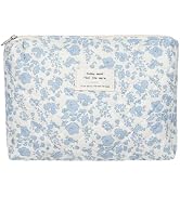 Makeup Bag, Quilted Makeup Bag,Large Floral Cosmetic Bag for Women,Cotton Makeup Bag Set,Flower T...