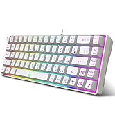 Snpurdiri 60% Percent Gaming Keyboard, Compact RGB Backlit Ergonomic Small Mini Keyboard for Wind...