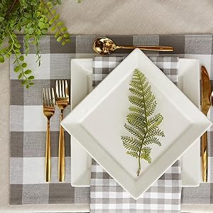 runners, tablecloth, decorations, farmhouse, gray, place setting, dinnerware set, checkered, basic
