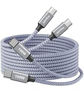 etguuds 100W USB C Cable 8ft, 2-Pack USB C to USB C Cable 100 Watt Fast Charging Type C Charger C...