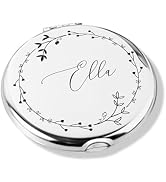 MRYAWXBK Personalized Compact Mirror, Custom Engraved Travel Handheld Small Makeup Mirror, Custom...