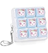 FunisFun Macaron Cat Mechanical Keyboard Fidget Keychain with Clicky Sound | 9-Key Kawaii Keyboar...