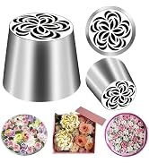 FANTEXY Extra Large Russian Piping Tip – Food Grade Stainless Steel Flower Frosting Nozzles for C...