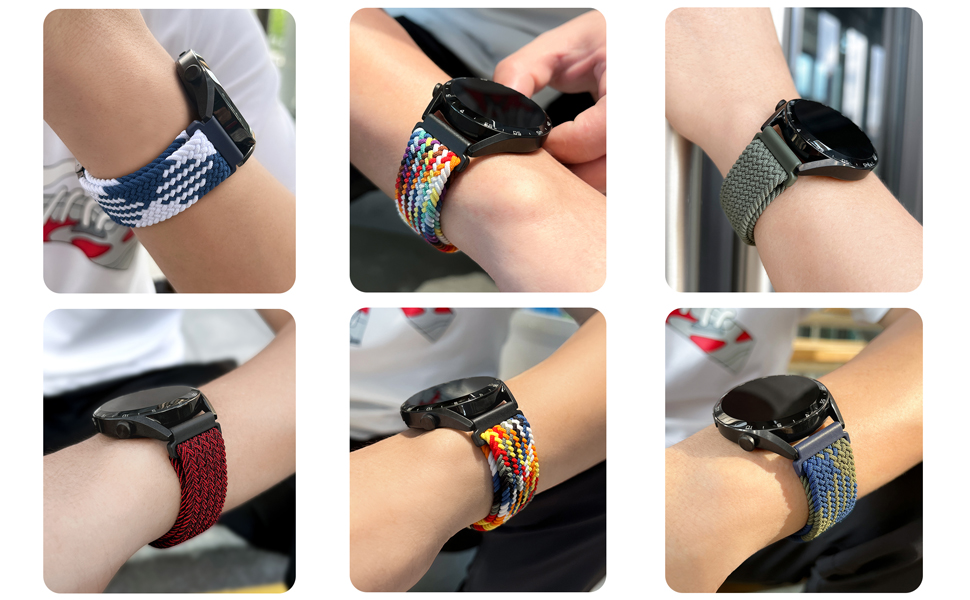 Braided Sport Band Compatible with Samsung Galaxy Watch Band 6 & 5 & 4 & 3/ Watch 5 Pro & 4 Classic
