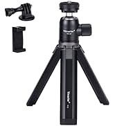 Mini Camera Tripod with Phone Holder & GoPro Mount Aluminum Alloy Tabletop Stand Tripod 360° Ball...
