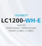 2000W Voltage Converter US to Europe for Hair Dryers, 7-in-1 220V to 110V Converter for European ...