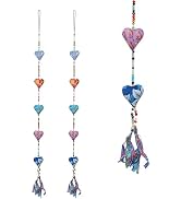 Set of 2 Designer Door Hanging Colorful Decorative Fabric Heart String for Indian Traditional Fes...