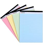 KAISA Colored Legal Pad Writing Pads 8.5x11 inch, Wide Ruled, 40 Sheets/Pad, 20lb Colored Paper, ...
