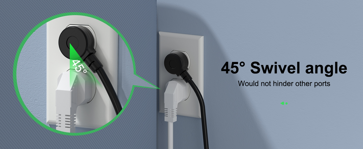 Power Smart, Plug at 45° – Designed for Space and Grace!