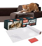 FixZilla Anti Cat Scratch Furniture Protector for Couches, One Sided Adhesive, 12.4" x 160" Soft ...