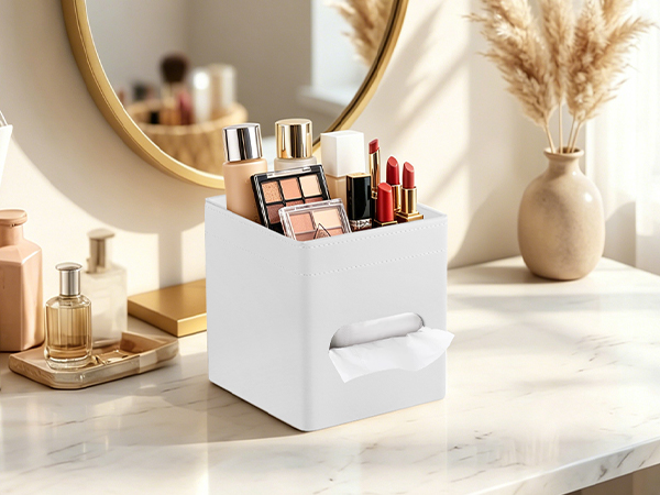 Square Leather Tissue Box Cover
