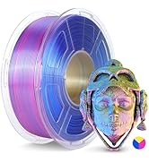 JAYO Silk PLA Filament 1.75mm Tri-Colors Red Yellow Blue, Coextrusion Triple Colors 3D Printer Fi...