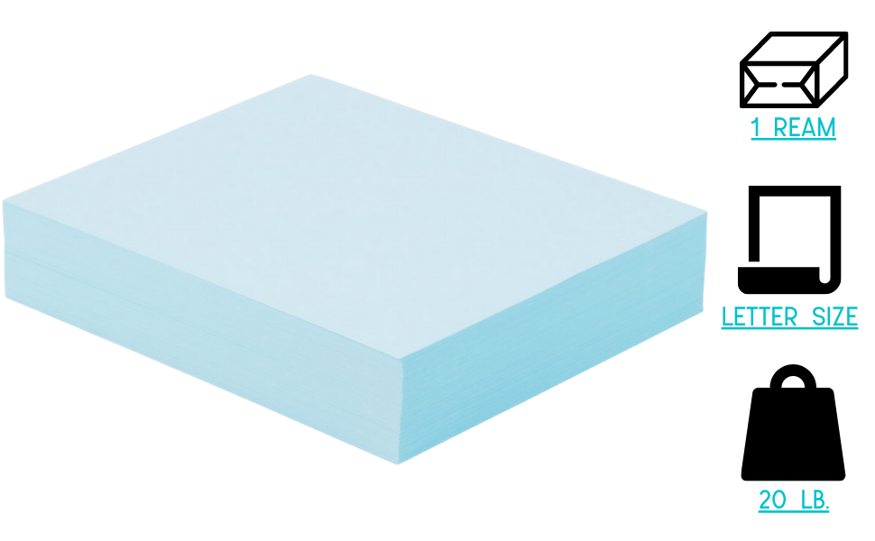 colored copy paper blue