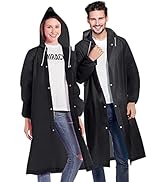 NVioAsport Rain Ponchos for Adults, Reusable Lightweight Rain Coat for Men and Women with Drawstr...