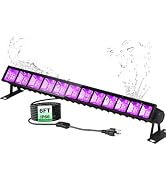 NEWREACH Waterproof 36W Blacklight Bar, IP66 40 LED Black Light with 6FT Cord for Glow in The Dar...