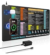 Wireless Charging Mouse Pad with Excel Formulas Shortcuts, 31.5"x15.8" Extra Large Office Spreads...