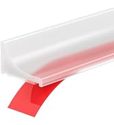 Zehiels 98Inch Shower Threshold Water Dam, Self-Adhesive Silicone Shower Barrier Water Stopper Sh...