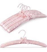 TOPIA HANGER Padded Hangers for Women Clothing,17-inch Satin Hangers 5 Pack Thick Foam Padded No ...