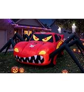 Super Giant Red 19.7FT Halloween Inflatables Spider Car Outdoor Decorations | Built in LED Lights...