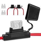 Inline Fuse Holder 12v 2 Pieces, Maxi 8 Gauge Fuse Holder 11.8 Inch, Blade Fuse Holder with Water...
