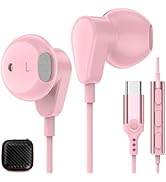 USB C Headphones Wired Earbuds for Apple iPad iPhone 15 Pro Samsung Galaxy Z Flip Fold 6 A35 S24+...