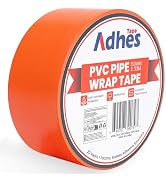 ADHES PVC Pipe Tape Corrosion Protection Duct Tape, 50MM X 33M Weatherproof Orange Insulation Tap...