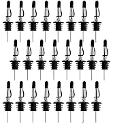 24PCS Liquor Pourers, BALTRE Stainless Steel Bottle Pourers, with Siamese Rubber Dust Caps Pourer...