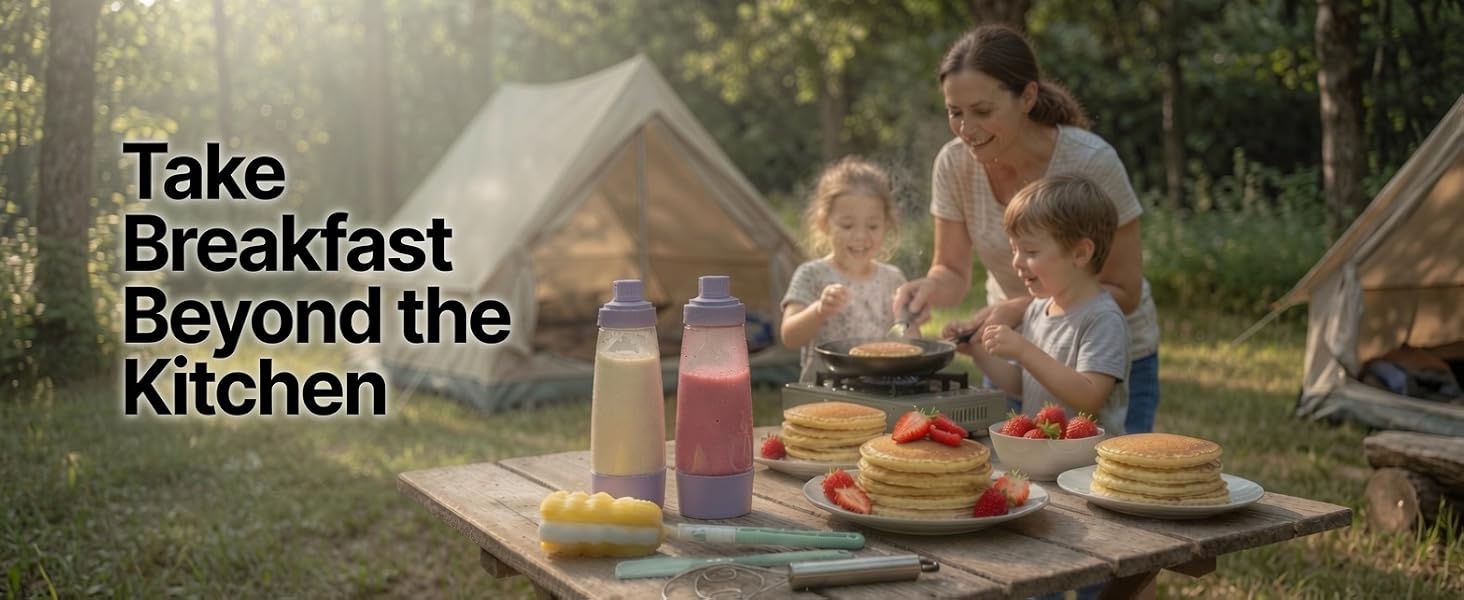 pancake batter dispenser bottle mixer shaker funnel crepe cupcake baking griddle maker set