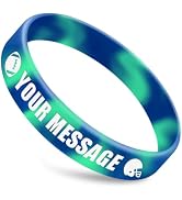 QEERBSIN Personalized Custom Rubber Silicone Bracelets - Customizable Classic Wristbands for Even...