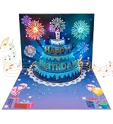 Thboxes Birthday Cards, 3D Pop Up Birthday Card, Fireworks, Lights, Music and Cake Happy Birthday...