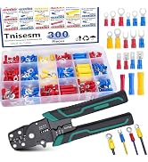 Tnisesm 300Pcs Insulated Wire Electrical Connectors with Professional Wire Stripper/wire crimping...