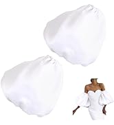 HOBBIESAY Removable Puff Sleeves White Polyester Detachable Long Bridal Sleeve Costume Accessory ...