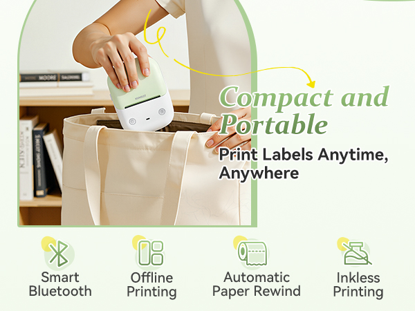 NIIMBOT B2 Label Maker Machine with Tape, Portable Bluetooth Label Printer with Multiple Templates