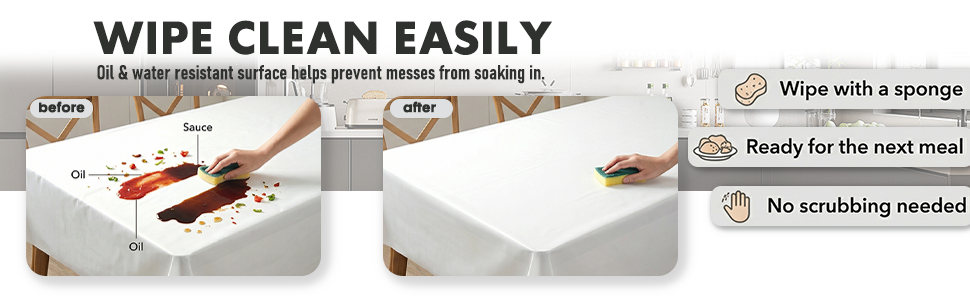 wipe clean easily