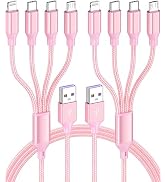 4ft 2 Pack 4 in 1 Multi Charging Cable, IP/Type C Port for iPhone/Android | Dual Type-C Universal...