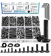 Bemaka 888PCS Metric Screw Assortment Kit, M2 M3 M4 M5 Metric Bolt Assortment, Button Head Socket...