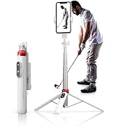 62" Phone Tripod & Selfie Stick for Golf Training, Extendable Cell Phone Tripod Stand with Wirele...