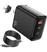 65W USB C Wall Charger Block,HGCXING 3-Port for Lightning,Type C,USA Type A Foldable Plug PD Fast...