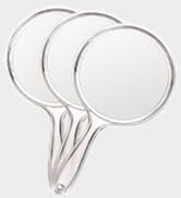 OMIRO Hand Mirror, Double-Sided Handheld Mirror 1X/3X Magnifying Mirror with Handle, Set of 3 (Cl...