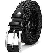 BULLIANT Mens Belts,Leather Woven Braided Belts for Gift Men Casual Jeans Golf