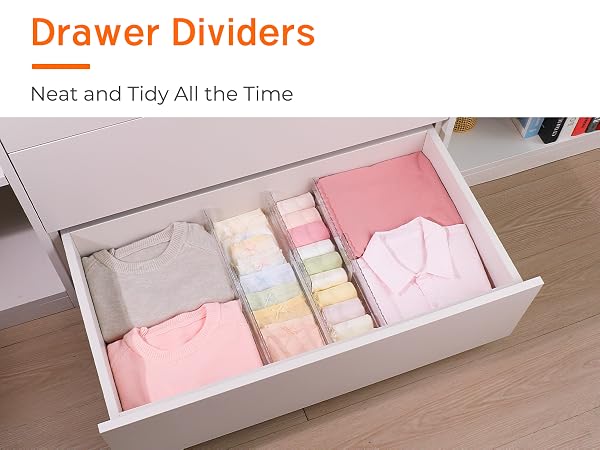 Drawer Dividers for Clothes, Adjustable