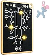 Morse Code Trainer Card with LED & Audio, Interactive CW Practice Oscillator with Record & Playba...