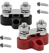 XJVSS 2PCS Battery Terminal Distribution Block, M8 Dual Studs Auto Battery Busbar Junction Termin...