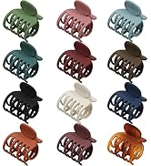 AWAYTR Small Claw Clips for Thin Hair, 1.6 " Matte Cute Hair Clips for Women, Double Row Teeth Ja...