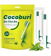 COCOBURI Disposable Mini Travel Toothbrushes,Prepasted On-The-Go Whitening Toothbrushes,Individua...