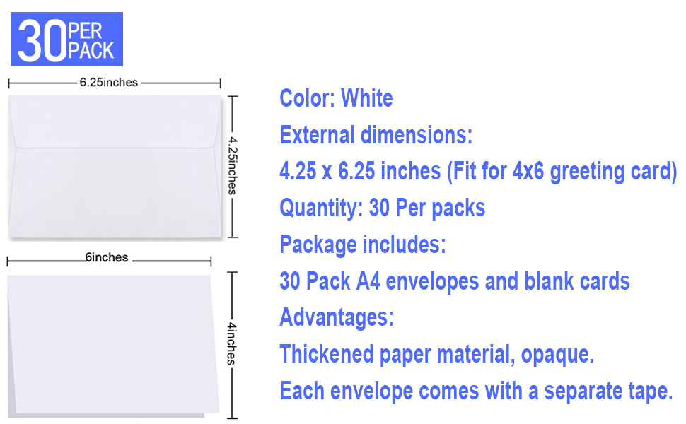 Blank Cards and Envelopes White Invitation Cardstock with Envelopes Blank Greeting Cards Envelope