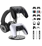 MOKUYOBY 2 Tier Controller and Headset Stand for PS4 PS5 Xbox ONE Switch, Acrylic Gaming Controll...